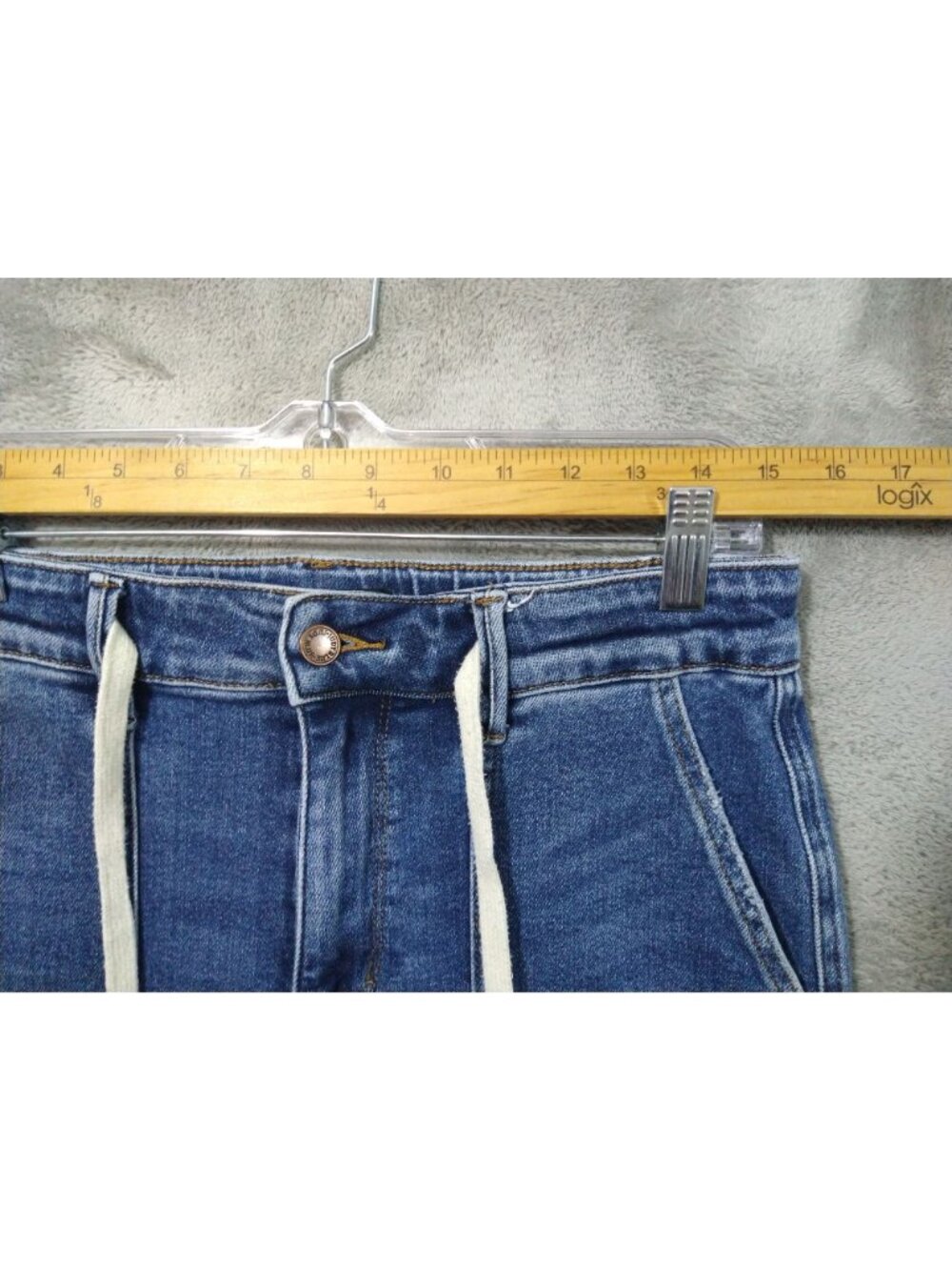Judy Blue Joggers Womens 7/28 Denim High Waist Stretch Drawstring Medium Wash - Picture 3 of 10